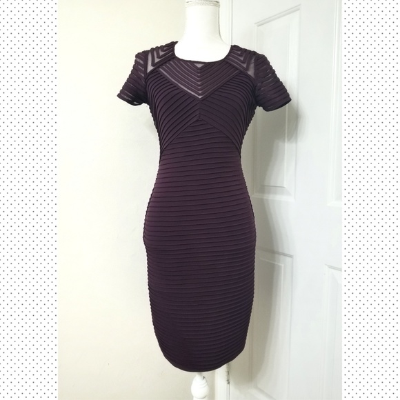 Calvin Klein Dresses & Skirts - CALVIN KLEIN Cap-sleeve sheath burgundy dress